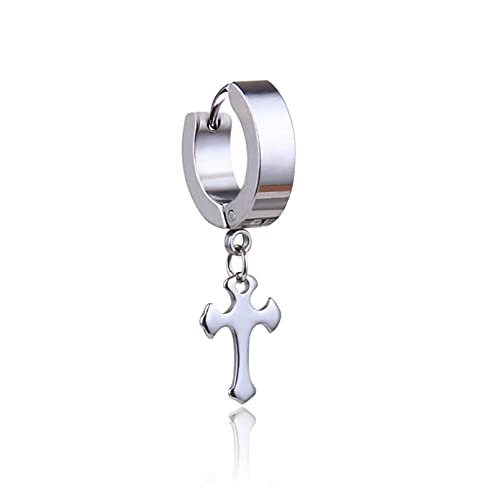 Boucles d'oreilles étoile noire en acier titane vintage punk rock