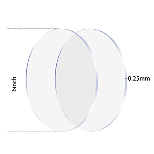Image of 2 Pieces 1 /4 inch Round Plexiglass Sheet, 6 Inch Diameter Clear Acrylic Circle, Cake Disk, Table Top, Acrylic Backdrop