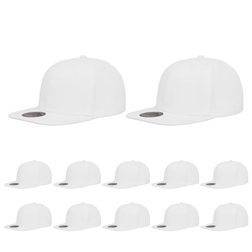 Image of ZH Plain Flat Brim Snapback Baseball Caps Adjustable Blank Baseball Caps Wholesale 12 Pack