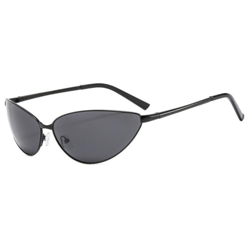 Lunettes de soleil vintage œil de chat punk homme femme monture métal ovale tendance