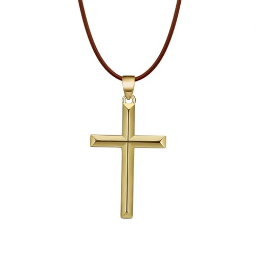 Pendentif croix polie simple sur chaîne argent, l'excellence du bijou