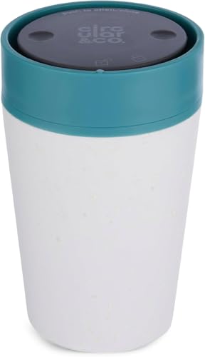 Circular & Co Pre 2026 (Previous Generation) Reusable Coffee Cup - 8oz/227ml - 100% Leakproof & Lockable - Push Top, One Hand Open, 360 Drinking - Recyclable - BPA Free - Dishwasher Safe