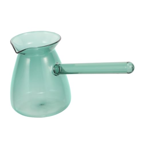 BEBEMOKO Large Capacity Glass Coffee Pot Milk Warmer Pot Side Handle Versatile for Heating Milk Sauces Gravies Butter