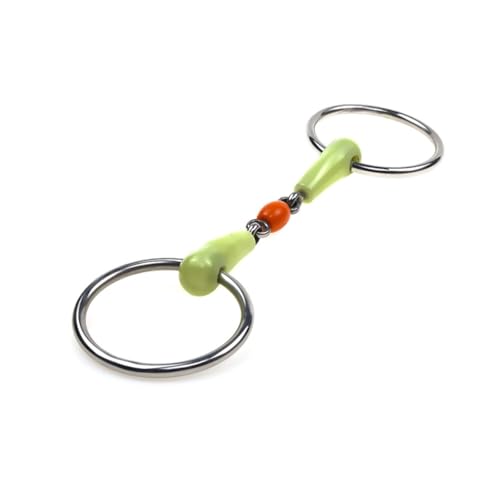 KXWDKJ Broca de boca de caballo, anillos de acero inoxidable duraderos, broca de boca de hierro dulce envuelta en goma para entrenamiento ecuestre (rojo)