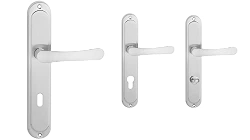 Preisvergleich Produktbild Türklinke Langschild Türgriff BB WC PZ Türbeschlag Türdrücker Nickel gebürstet (Sydney Langschild BB)