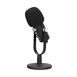 Micrófono USB, juego de computadora Micrófono de transmisión en vivo Micrófonos de escritorio sensibles ajustables Micrófono de grabación de condensador para cantar karaoke en línea(Negro)