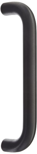 Rockwood 111.315 Aluminum Straight Solid Door Pull for 1-3/4" Door, 1" Diameter x 10" Center-to-Center, Type 1 Through-Bolt Mount, Black Anodized Finish