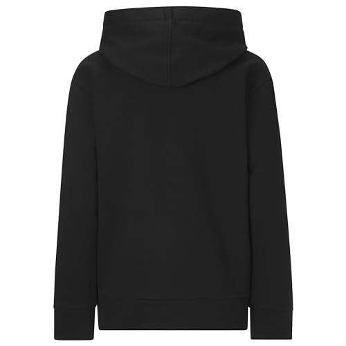 PUMA Boys' Logo Pullover Hoodie, Fleece Sweatshirt, Large Front Pocket, Black/Red, S2