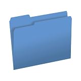 The File King 1/3-Cut Top Tab Blue File Folder - Letter Size | Box of 100 | Made in America | Assort