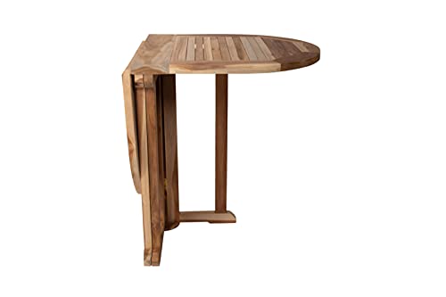 SAM Balkontisch Manoi, Teakholz massiv, klappbarer Gartentisch, 120 x 60 cm oval, Klapptisch für Balkon, Terrasse und… – Bild 4
