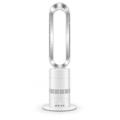 Image of TP18Pro Bladeless Tower Fan and Heater Combo, White | 10 Fan Speeds & 3 Warm Air Speeds, 71 Oscillation, 35 dB Low Noise for Bedroom & Home Office