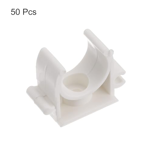 Abrazaderas de tubo de PVC tipo U de 20 mm sourcing map blancas 4
