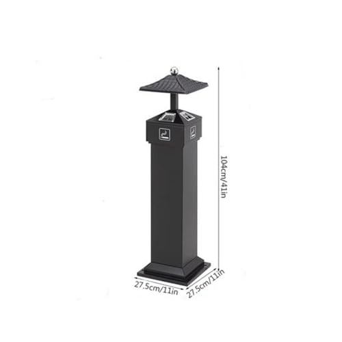 Cenicero exterior vertical de acero inoxidable negro para comercio 2