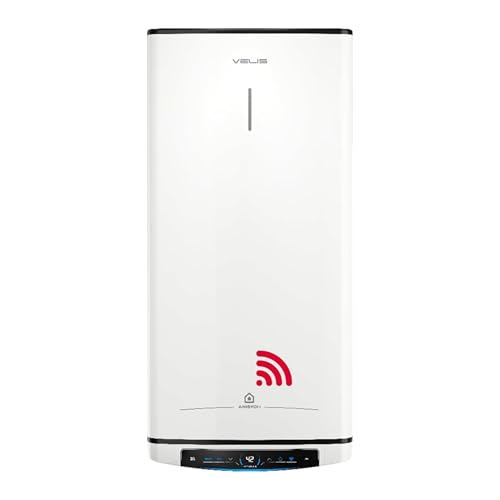 Ariston Velis Pro Wifi (ex.DUO 5 Fleck)- Termo Eléctrico 100L Litros Bajo Consumo Multiposición Calentador de Agua 127,2x27,5x51,1 para Instalación España Eficiencia B Rango(A+/F) Compatible con Alexa
