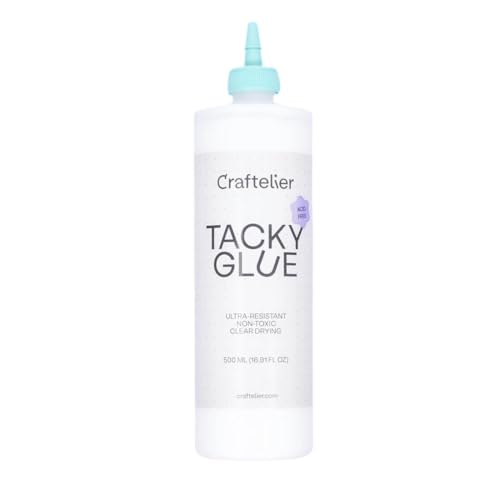 Craftelier - Tacky Glue | Colle Liquide Multi-usages pour le Scrapbooking et le Bricolage | Non-toxique | Transparente, Flexible et Résistante au Séchage | Quantité 500 ml