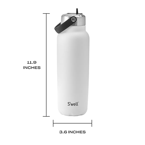 S'well Recycled Stainless Steel Explorer con Tapa de Pajilla Abatible, 40 Onzas, Moonstone, Contenedor Aislado al Vacío de Triple Capa Mantiene Bebidas Frías por 54 Horas y Calientes por 12, Libre de BPA miniatura 4