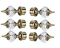 EYE BERRY BASI SALES WITH MISCELLANEOUS DEVICE Brass Antique Aluminium Diamond Curtain Finials Door and Window Fitting Home for 1 Inch Rod, 6 Pieces (Bronze, 3 Pair)