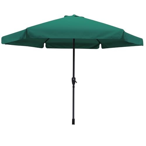 MA MAISON Ombrellone da Giardino Tondo 3 Metri - in Alluminio, da Esterno, Impermeabile, con Manovella, Tubo Ø 40 mm- Resistente ai Raggi UV (Verde - 3 Mt)