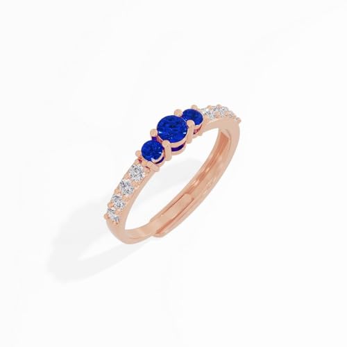 Image of U ARE 925 Sterling Silver 18K Gold and Rose Gold Plated Sparkling Three-Stone Ring | Gift for Women and Girls | With Certificate of Authenticity and 925 Stamp