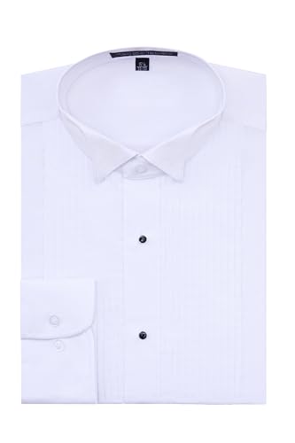 Camisa de smoking para hombre con fajín y moño negro miniatura 4