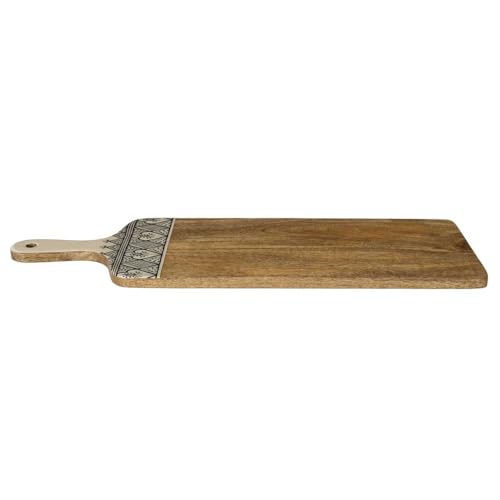 HOME DECO FACTORY, KA0579, Tablero de presentación en Madera de Mango Negro Duna, diseño Elegante y Duradero, Ideal para cenas y Decoraciones, tamaño 58 cm, Colores marrón, Blanco, Negro