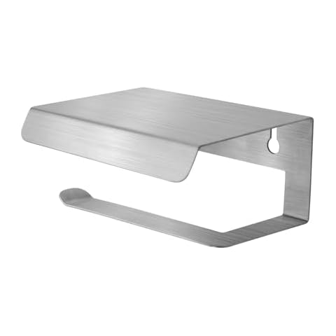 DOWRY Toilet Paper Holder Wall Mounter,304 Stainless Steel Tissue Roll Holder with Phone Holder for Bathroom (Chrome) Cover