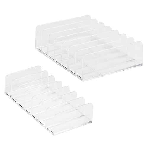 Anseom Eyeshadow Makeup Storage Organiser, 7 Compartment Palette Organiser Clear Plastic Makeup Storage Holder, Drawer Palette Holder Organiser Acrylic Makeup Organizer for Blusher Highlight Powder - Image 3