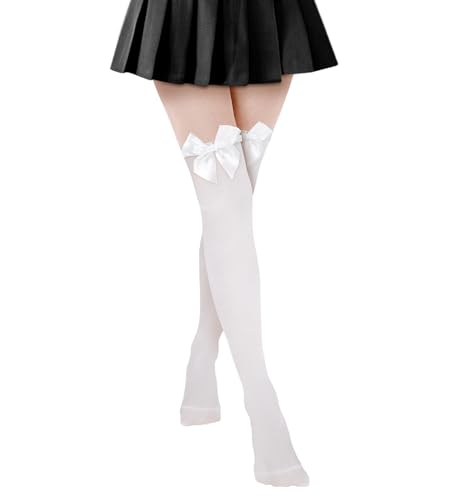Thigh High Stockings with Bows, Charming Stretchy Bow Stockings for Women
