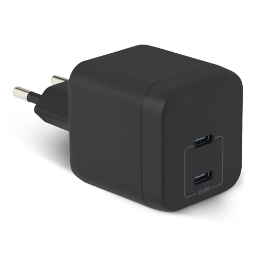 Miniatura 6 de Amazon Basics Cargador de Pared USB-C Nano GaN de Carga Rápida, 35W y 2 Puertos para Tablets y Teléfonos, Negro