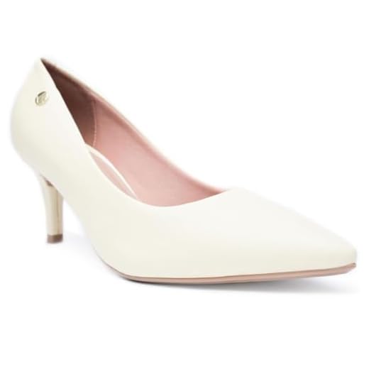 Scarpin Vizzano Salto Médio Bico Fino Feminino - Amarelo - 37