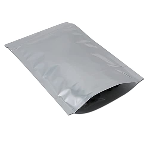 100 Pieces Stand Up Clear Front Zipper Lock Resealable Aluminum Mylar Foil Plastic Packaging Bag For Zip Heat Sealable Lock With Tear Notch Long Term Food Storage 4.7X6.7 Inch #TOP5