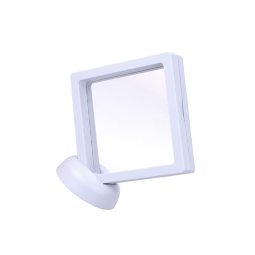 ZUNOXAZ Espositore Galleggiante Per Gioielli in Plastica e Pellicola Pe Trasparente Con Cornice Fluttuante e Base Rotonda Per Esposizione Di Monete Francobolli e Cimeli
