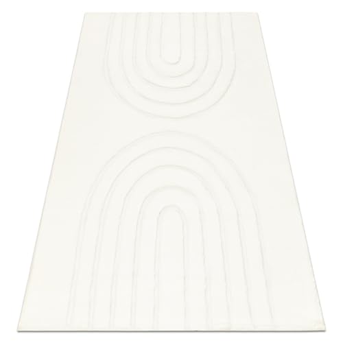 Tapis moderne blanc gaufré haut de gamme rugsx Curvy Arches 140x190