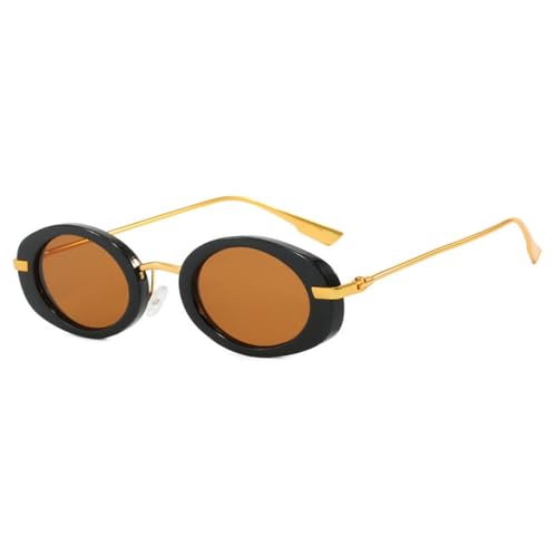 Lunettes de soleil ovales rétro métal UV400 pour éviter l'éblouissement avec style