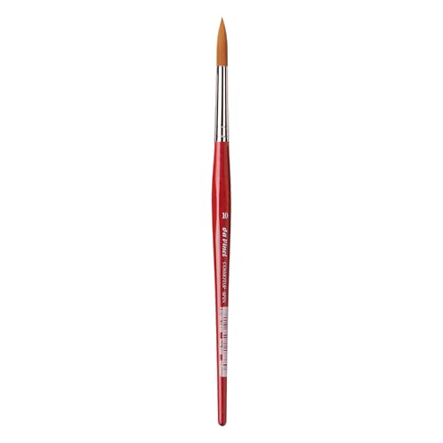 da Vinci Watercolor Series 5580 CosmoTop Spin Paint Brush, Round Synthetic with Red Handle, Size 10 (5580-10), Brown
