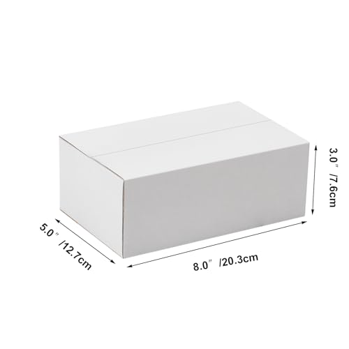 Image of 8x5x3 Shipping Boxes Set of 40, White Kraft Corrugated Cardboard Small Boxes Mailers for Packaging(20.3x12.7x7.6 cm)