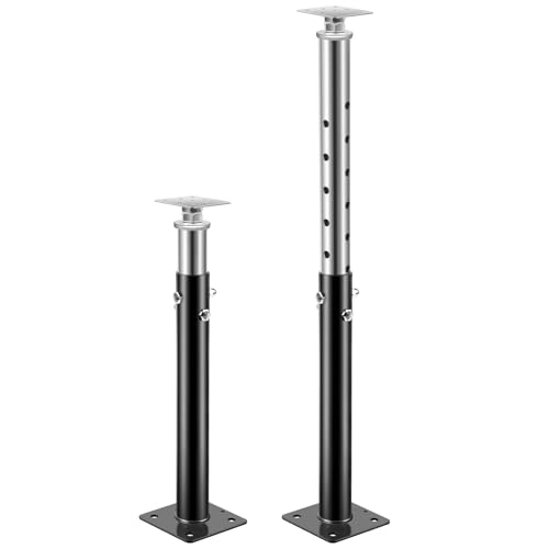 Leriton 2 Pcs House Floor Jacks for Leveling Adjustable, Height Range 19.7"- 33.5"(1'6"-2'8"), Support Beam Basement Jack Stand Post Pole for Lifting, Load Capacity 4400 lb, Telescoping(Black) by Leriton - Used condition - US$41.73