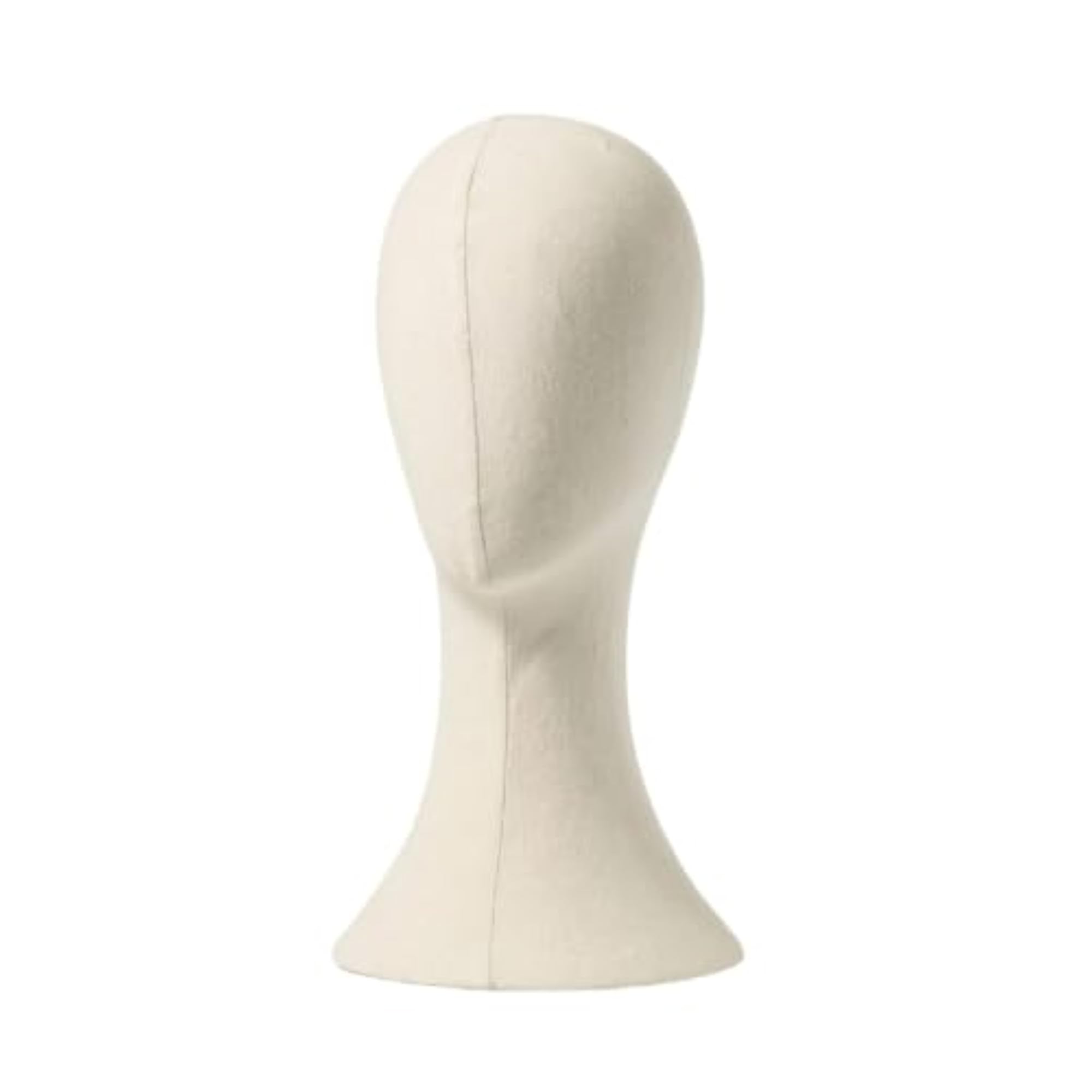 Linen-Look Hairpiece Display Form, Cloth-Covered Head Stand