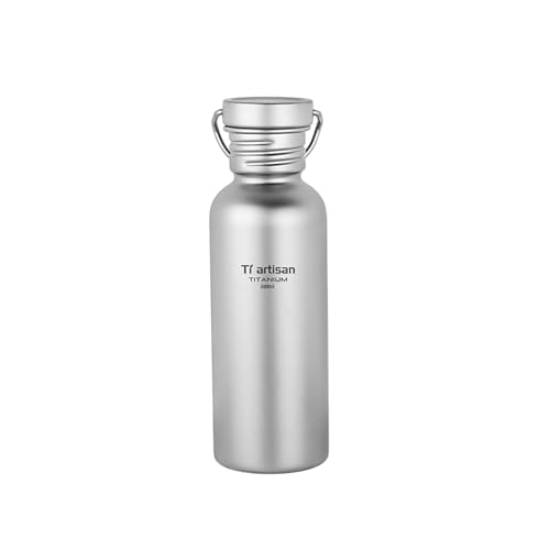 Ti artisan Ultralight Titanium Water Bottle Sports Bottle Wide Mouth Titanium Bottle Leakproof for Outdoor Camping Hiking Cycling (600ml)