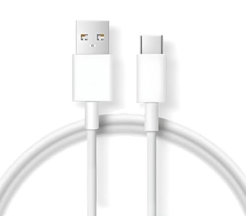 Image of 44 Watt Type C Cable Ultra Fast Charging Compatible with ViVo Smart Phone Devices (Only Cable) White 44W