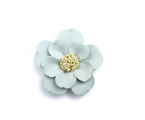 Image of Ceramic Flower Wall Art Decor, Artificial Flower Wall Sculpture,Handmade Ceramic Flowers for Home,Hallway,Living Room, Kitchen,Bathroom (Light Green,Osmanthus, 2.76 inch)