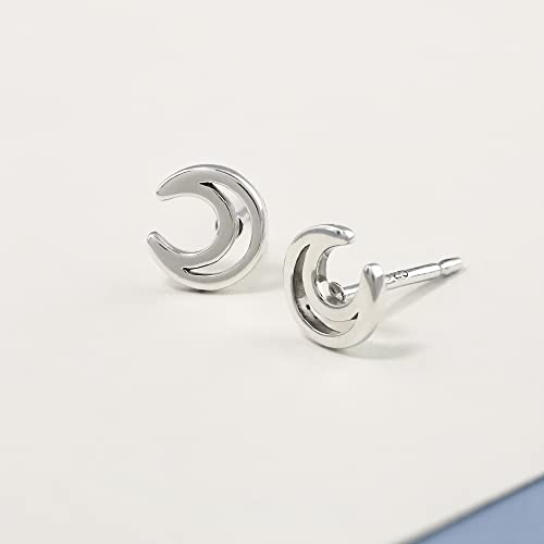 Boma Jewelry Sterling Silver Cut-Out Crescent Moon Stud Earrings3