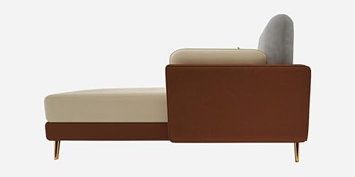 Image of Black Wood Modern Montez LHS Sectional Sofa (2 + Lounger) with Extra Luxury Comfort for Bedroom, Living Room, Dining Room, Drawing Room, Home Office in Bug Resistant Wood Structure