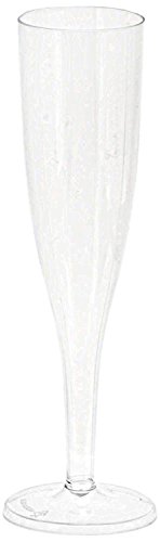 Party Favors Plus 20 Disposable Plastic Champagne Flutes Glasses Clear