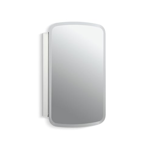 Image of Kohler Bancroft Rectangle Bathroom Mirror Cabinet | Wall Mounted HD Mirror | Rust-Free | Soft Close Hinges, Adjustable Shelves | Sleek Storage for Modern Bathrooms | 3 Years Warranty, 508 x 805 mm