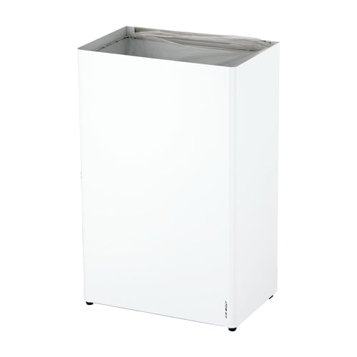 AIR-WOLF Abfallbehälter Volumen 60 l BxHxT 389 x 612 x 250 mm Edelstahl weiß pulverbeschichtet