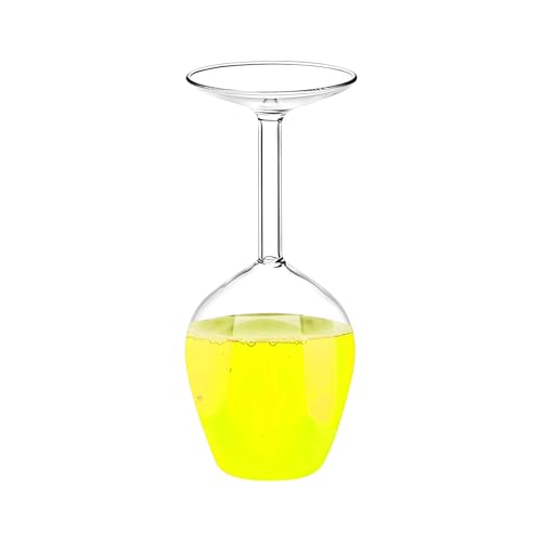 Copa de vino al revés, copas de vino tinto invertidas, cristalería moderna de 400 ml para hombres y mujeres, día de San Valentín, cumpleaños, Navidad, frío y caliente