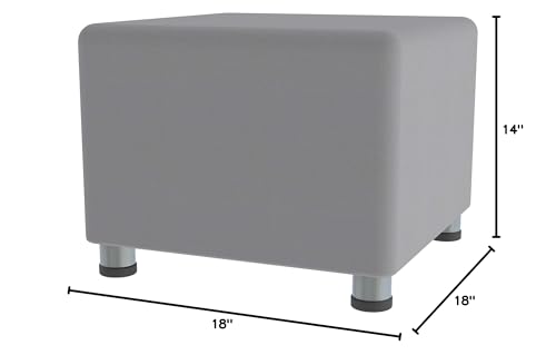 Image of Sprogs 12 inch H Structured Cube Stool -Flexible Modular Collaborative Soft Seating for Office, Home, Lounge and School Classrooms with Durable Frame & Set of 2 inch Legs Add-on - Fern Green