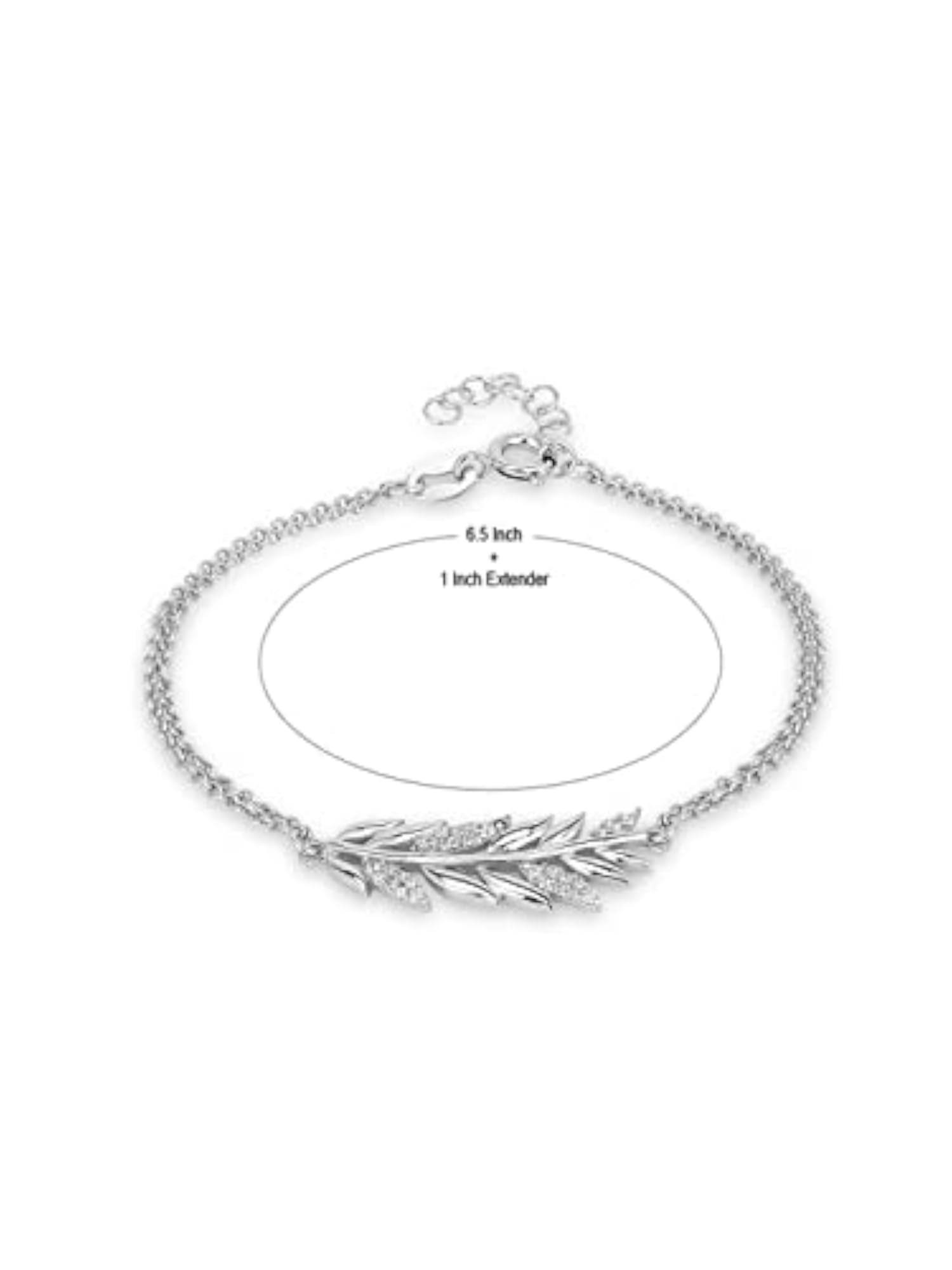 Women's 925 Sterling Silver CZ Studded Link Bracelet