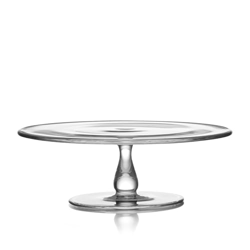 nambe Moderne Glass Cake Plate | 11 Inch Crystal Clear Glass Serving Platter for Cupcakes, Cookies, Birthday Cake | Dessert Display Stand for Parties, Weddings, and Gift | Dishwasher Safe